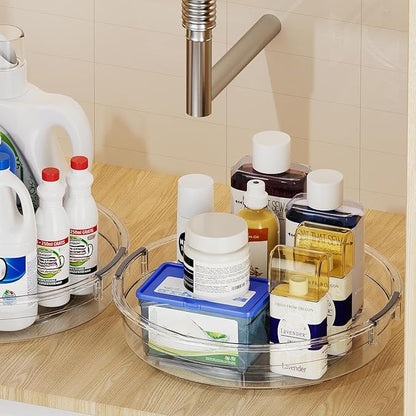 LAMU 3 Pack Lazy Susan Organizer Turntable for Cabinet, Pantry Organizers and Storage, Rotating Condiment Organizer for Kitchen, Table Top, Fridge, Countertop, Spice Organization, 9.25'' 10.6'' 12'' - Image 7