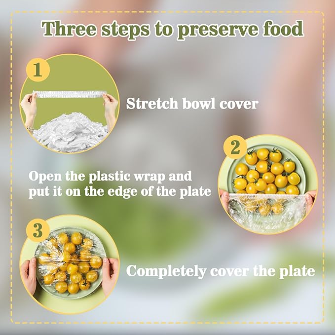 Sukh 100PCS Bowl Covers Reusable - Thickend&Sturdy Plastic Bowl Cover Elastic Food Covers Stretch Reusable Disposable Food Storage Fresh Keeping Bags Outdoor to Keep Dust Away Outdoor Party Supplies - Image 5