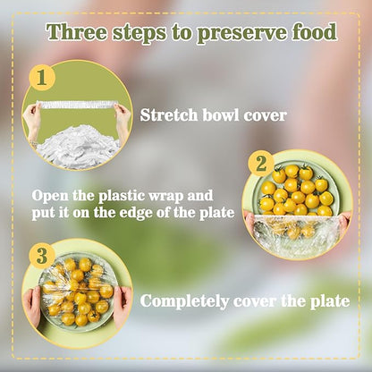 Sukh 100PCS Bowl Covers Reusable - Thickend&Sturdy Plastic Bowl Cover Elastic Food Covers Stretch Reusable Disposable Food Storage Fresh Keeping Bags Outdoor to Keep Dust Away Outdoor Party Supplies - Image 5