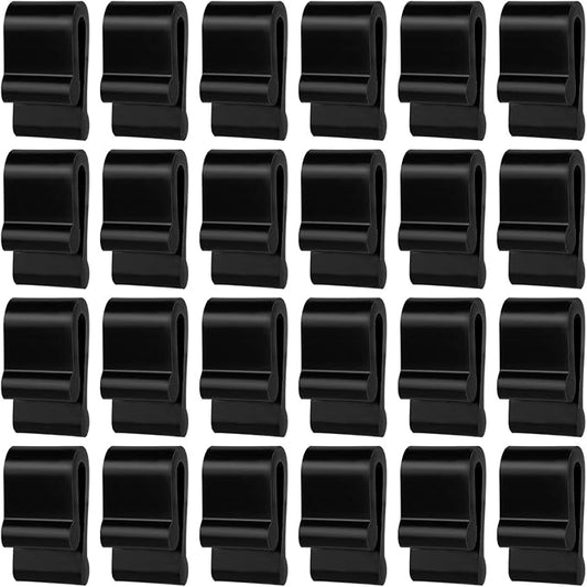 24pcs Dutch Oven Lid Protector Clips, Silicone Dutch Oven Lid Flexible Bumper Protective Clips for Storage (Black)