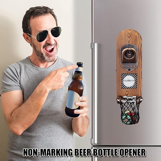 Beer Bottle Openers with DIY Ink Screen, Traceless Bottle Opener Wall Mounted, Can Custom Picture/Medical ID/Contact Information, Bar Accessories for Kitchen, Ideal Beer Gifts for Men
