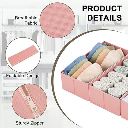 DIMJ Drawer Organizer for Clothing, 18 Pack Fabric Drawer Organizer Bins, Foldable Sock Organizer for Drawer, Dresser Organizer for Clothes, Socks, Bra, Tie - Image 2