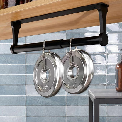 MONEER Paper Towel Holder Under Cabinet, Paper Towel Holder, Aluminum Alloy Kitchen Towel Holders, Self Adhesive Kitchen Roll Holder for Kitchen, Bathroom, Living Room (Black) - Image 4