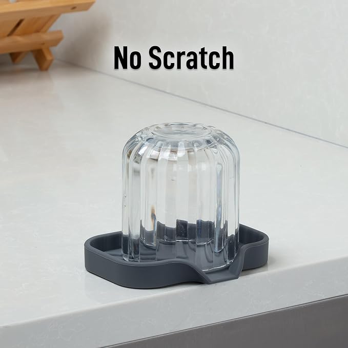 Zulay Kitchen Small Silicone Sponge Holder (4.9x3.3”) – Space-Saving Sink Organizer Tray for Sponge, Soap, Brush & More – Compact Non-Slip Dish for Kitchen & Bathroom (Grey) - Image 7