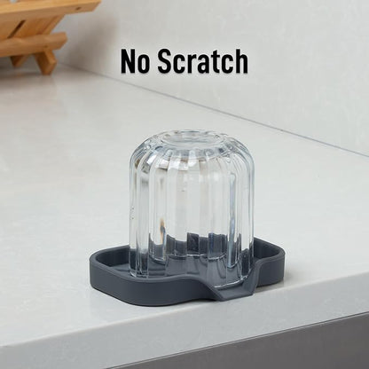 Zulay Kitchen Small Silicone Sponge Holder (4.9x3.3”) – Space-Saving Sink Organizer Tray for Sponge, Soap, Brush & More – Compact Non-Slip Dish for Kitchen & Bathroom (Grey) - Image 7