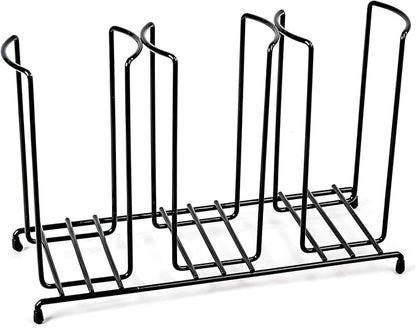 Inevibe Wire Frame Cup and Lid Organizer, 3 Compartment Metal Rack Design Storage Holder for Plastic, Coffee Beverage Cups - Image 5