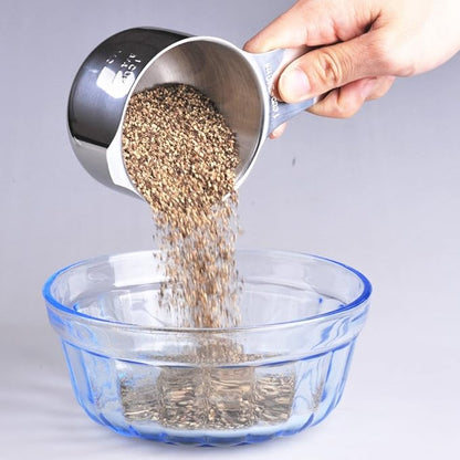 Measuring Cups Set, Stainless Steel Measuring Cup Set 7, 18/8 Stainless Steel Measuring Cups for Kitchen, Metal Meausing Cups for Baking, Dry Nesting Measuring Tools-3/4, 2/3 Measure Cup