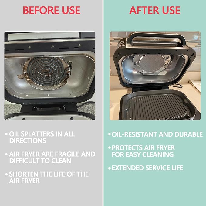 2 Packs Splatter Shield for Ninja IG651 IG600 IG601 Foodi Air Fryer Accessories, Splash Guard Replacement for Ninja Foodi Smart XL Pro 7-in-1 Indoor Grill, Stainless Steel Mesh Screen