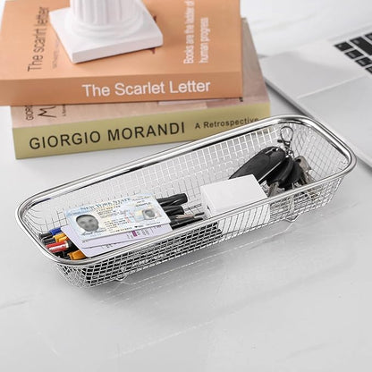 2Pack Stainless Steel Tumbler Cup Lid Organizer Inside Cabinet, Mason Jar Lid Holder, Rectangular Basket for Storage of Silverware, Chopsticks, straws and Utensils - Image 6