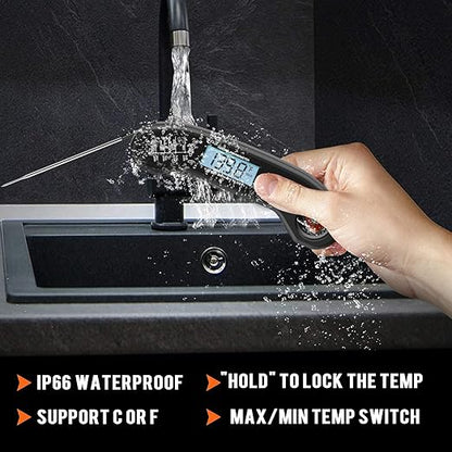 Meat Thermometer Digital, Instant Read Meat ThermometerI for Grill and Cooking, Waterproof Food Thermometer for Kitchen and Outside, BBQ, Turkey, Candy, Liquids, Beef - Image 6