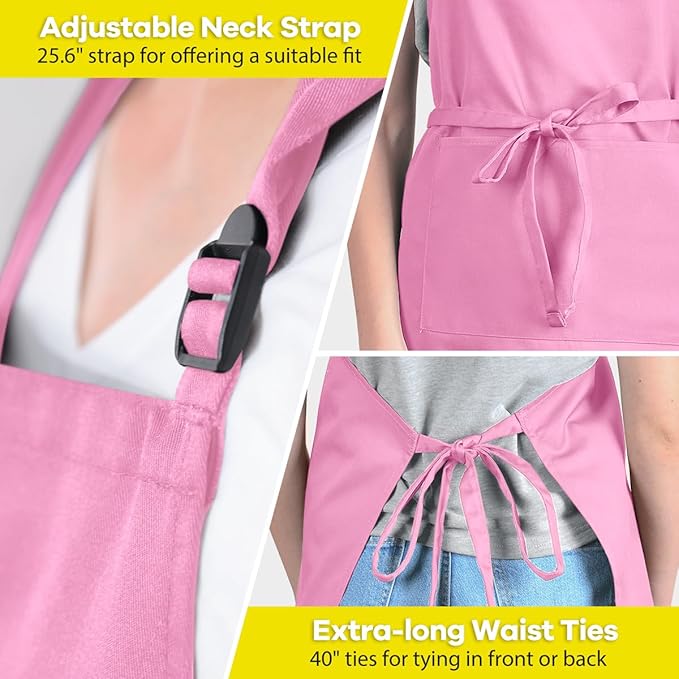 ROTANET Extra Large Apron for Men Adjustable Bib Aprons with 2 Pockets Cooking Kitchen Women Chef Water & Oil Resistant - Image 5
