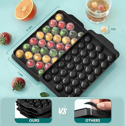 Optish Ice Cube Tray with Lid and Bin, 3 Pack Ice Trays for Freezer, 99 Pcs Round Ice Cube Mold, Ices Maker Bucket with Scoop for Cocktail, Coffee, Rv Accessories, Easy to Release (1 inch, Black) - Image 5