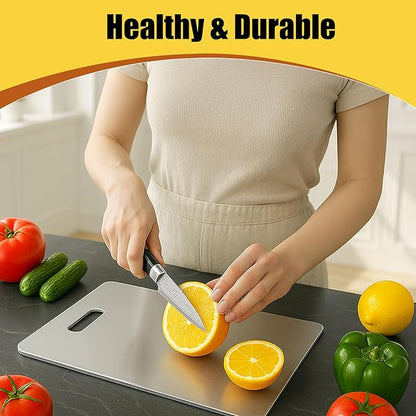 Titanium Cutting Board, 100% Pure Titanium Chopping Board for Kitchen, Hygiene & Durability Double Sided Cutting Board, Non toxic Chopping Board, Dishwasher Safe (15.7“ x 10.8”)