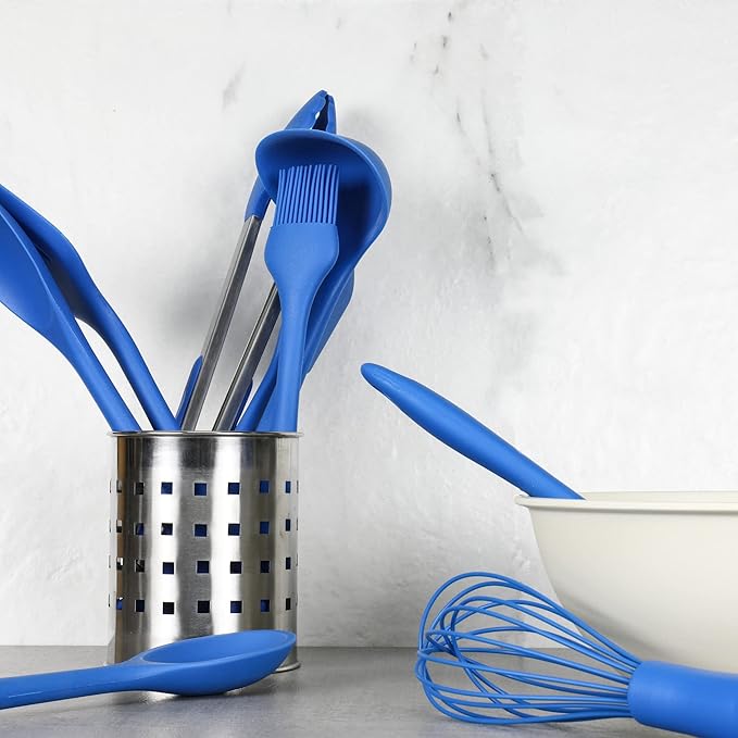 Chef Craft Premium Silicone Cooking Tongs, 12 inch, Blue - Image 5