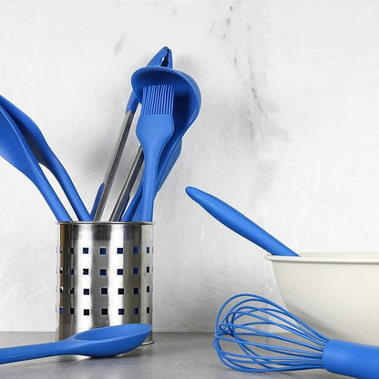 Chef Craft Premium Silicone Cooking Tongs, 12 inch, Blue - Image 5