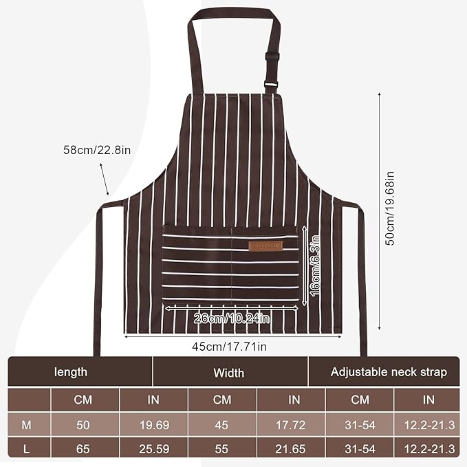 2 Pack Stripes Kids Apron, Kids Cooking Aprons with 2 Pockets, Cute Aprons for Cooking for Boys and Girls