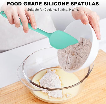 NileHome Silicone Spatula Set, 6 Pcs Food Grade Kitchen Utensils with Silicone Brush Heat Resistant Dishwasher Safe BPA-Free Rubber Spatula for Scraping, Baking, Cooking, Mixing, Turquoise - Image 6