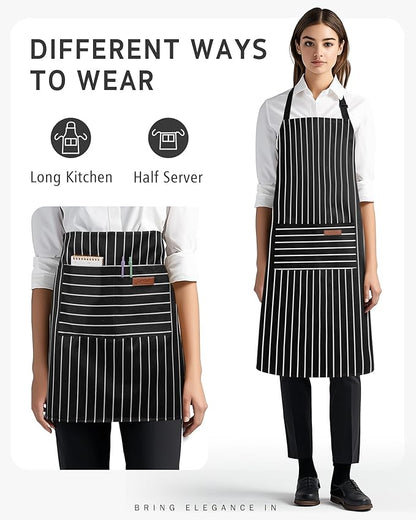 Syntus Chef Apron for Men Women Kitchen Cooking Apron with Pockets, Adjustable Bib Aprons Stain Resistant - Image 5