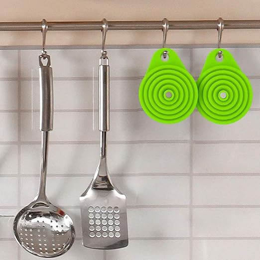 Funnels for Kitchen Use, Food Grade Silicone Collapsible Kitchen Funnel (Green) - Image 6