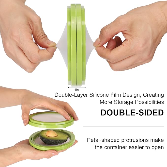 Winb Avocado Saver & Onion Storage Set of 4 Reusable Fruit and Veggie Savers - Ideal for Avocados, Tomatoes, Apples, Garlic, Onions, and More - Image 3