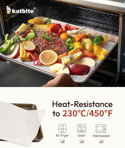 Katbite 350Pcs 9x13 In Parchment Paper Sheets, Heavy Duty White Baking Paper, Non-stick & Oil Proof for Oven, Air Fryer, Grilling, Steaming and Cooking Bread [Extra Strong Series]