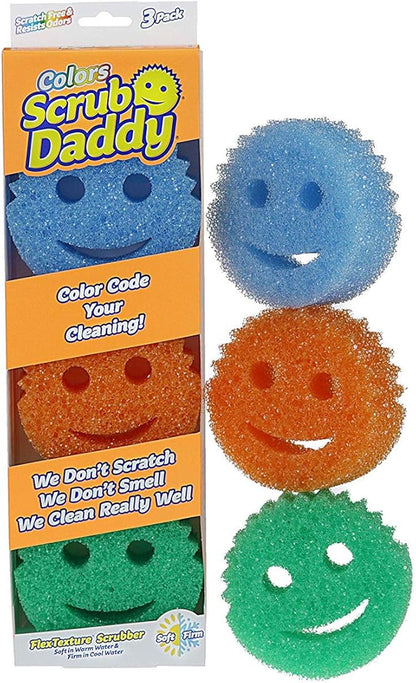 Scrub Daddy Colors Sponge Set, FlexTexture, 3ct Pack of 2 | Temperature Responsive | Deep Cleaning | Dishwasher Safe | Multi-use - Image 3