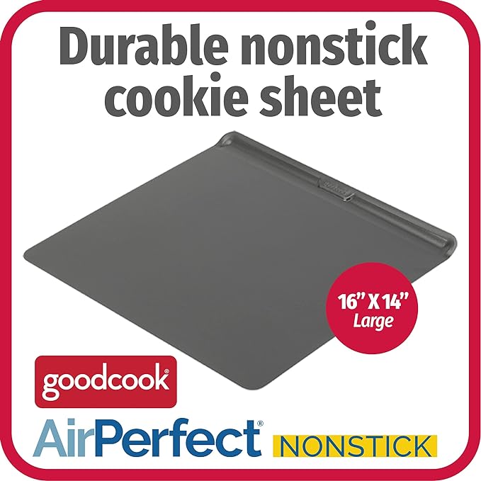 GoodCook AirPerfect Non-Stick Air Insulated 16” x 14” Cookie Sheet - Carbon Steel Cooking Pans, No Burn Insulation Bakeware, Cookie Sheets for Baking, Oven Pan Set - Image 3