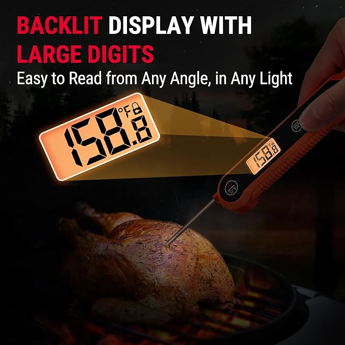 TempPro Digital Instant Read Meat Thermometer for Grilling Waterproof Kitchen Food Thermometer with Calibration Backlight Baking Bread Candy Thermometer Cooking Tools Utensils (Previously ThermoPro) - Image 4