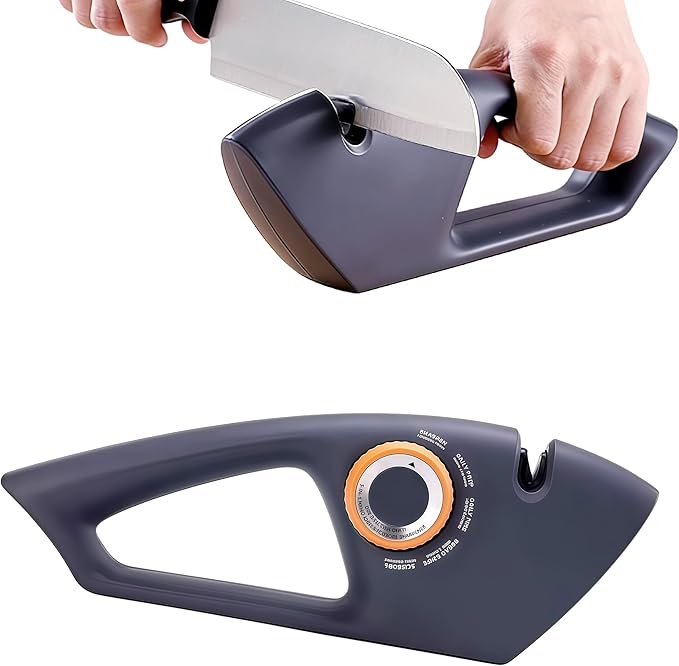 5 in 1 Versatile Manual Knife Sharpener, 5 Stages Knife Sharpeners Professional Chef's Kitchen Knife Accessories, Kitchen Blade & Scissors Sharpening Tool, Easy to Use, for Kitchen Knife by Keaixinyu