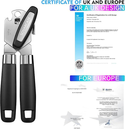 Can Opener Manual Heavy Duty Multifunctional with Magnet Lift [Ergonomic Curved Handle Grip] Stainless Steel, Arthritis-Friendly, Kitchen Tool for Seniors, Kitchen Essentials, Camping, Bottle Opener - Image 10