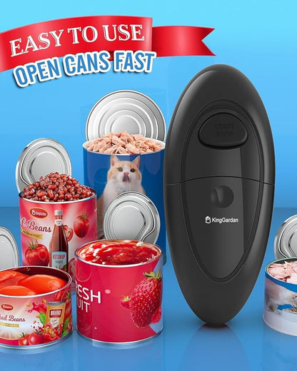 Electric Can Opener, One-Touch Automatic Hands Free Can Opener with Smooth Edge, Battery Operated, Safe & Easy for Seniors with Arthritis, Kitchen, Left-Handed & Weak Hands (Black) - Image 8