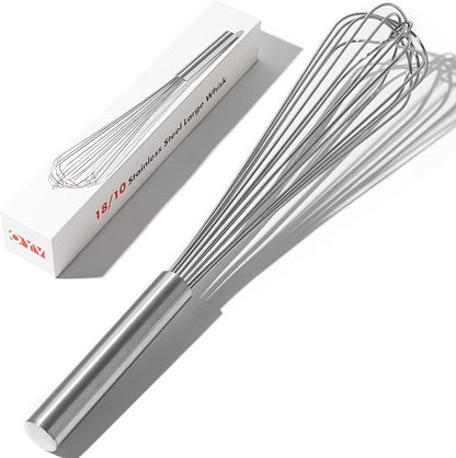 OYV 18/10 Stainless Steel Large Whisk, 17" Commercial Heavy Duty Whisk for Whipping Eggs, Mixing Batter, Making Sauces, Long Wisk Dishwasher Safe by OYV