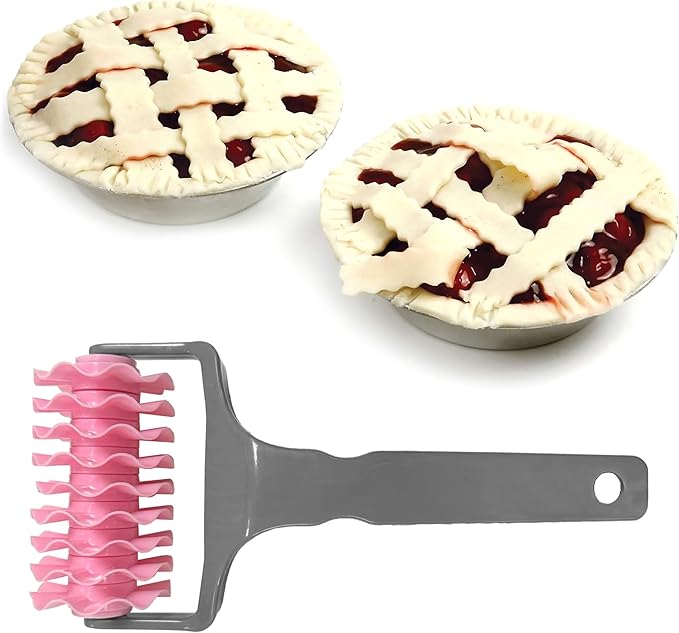 Pastry Wheel Cutter, Pasta Cutter Wheel for Fluted Pastry Ravioli Cutter Wheel with Handle, Designs Pizza Pie Crust Decorating Tools for Home and Kitchen Use - Image 2