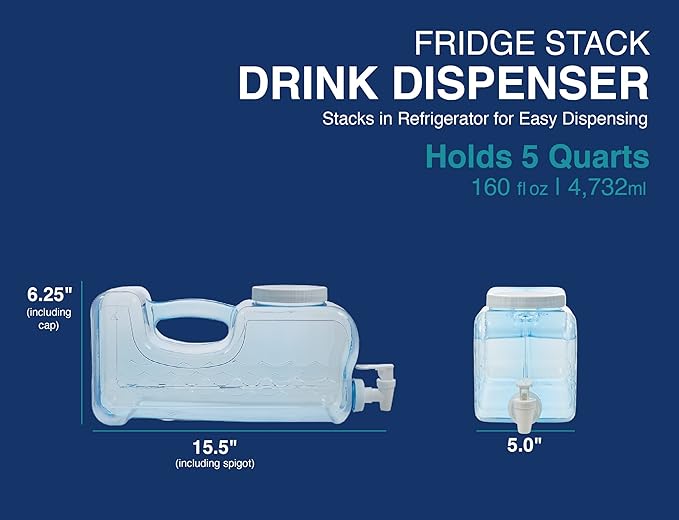 Arrow Home Products Fridge Stackable Beverage Container, 5 Quart, Clear - Image 6