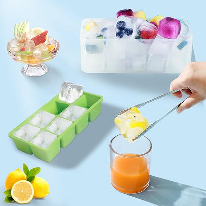 Ice Trays for Freezer with Lid and Bin, JRISBO 6 Pack Silicone Ice Cube Tray Storage Iced Bucket Kits, Stackable & Leak Proof Large Ice Cube Molds for Cocktail, Whiskey, Soup, Baby Food - Image 4