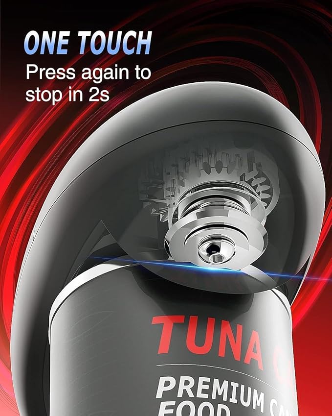 One Touch Electric Can Opener Fits Almost All Can Sizes for Seniors with Arthritis, Hand Held Battery Operated Can Opener with Smooth Edge, Food Safe Kitchen Gadgets Automatic Can Opener for Kitchen - Image 6