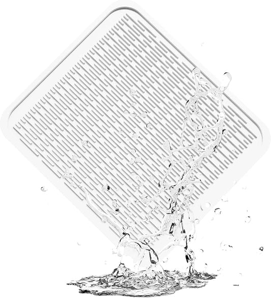ZLR Large Silicone Dish Drying Mat (16" x 18") - XL Heavy Duty Drainboard Mat for Pots, Pans & Family Loads - Heat Resistant Trivet & Counter Protector, Easy Clean (Milk White) by ZLR