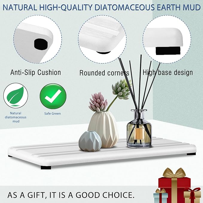 3PCS Water Absorbing Stone Tray, DryingNeat Diatomite Stone Sink Tray, Instant Dry Sink Coasters, Kitchen Sponge Hand Soap Holder, Bathroom Sink Vanity Trays,8 * 4inch and 4 * 4inch - Image 5