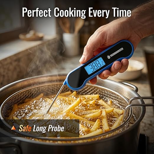 0.5 Sec Instant Read Meat Thermometer Digital with ±0.5℉ Precision, Food Thermometer for Cooking Kitchen Gadgets, Oven Grill Candy BBQ Essentials Accessories, Gifts for Him Dad Men Birthday, Blue - Image 6
