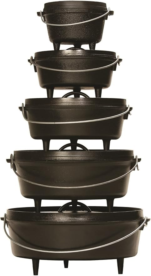 Lodge 8 Quart Pre-Seasoned Cast Iron Camp Dutch Oven with Lid - Dual Handles - Use in the Oven, on the Stove, on the Grill or over the Campfire - Black - Image 7