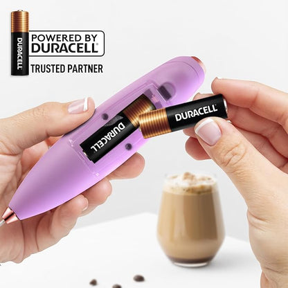 Zulay Kitchen Patented Tornado Triple Whisk Milk Frother with 4 Duracell Batteries – Handheld Foam Maker for Coffee, Lattes, Matcha & Hot Chocolate – Rich, Creamy Froth in Seconds - Rose Gold - Image 7