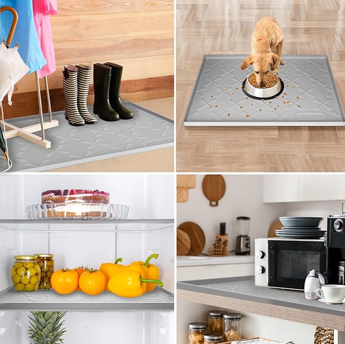 SIKADEER Under Sink Mat Waterproof 34" x 22", Silicone Mat Kitchen Drawer Shelf and Cabinet Liner, Sink Protector for Kitchen Organizers and Storage, Boot Tray Pet Food Mats - Image 7