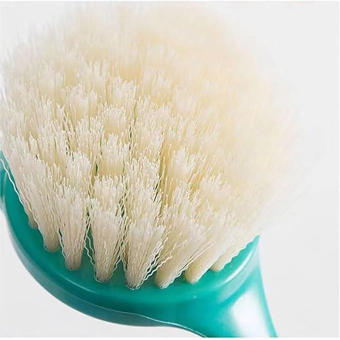 2 Pack Kitchen Dish Brush with Handle – Long Handle Scrubber with Tough Bristles, Pink