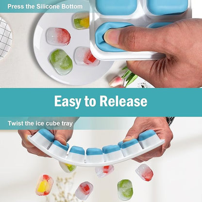 Ice Cube Trays for Freezer – 5 Pack 70 Cubes Total, Reinforced Snap Lids That Stay Closed, Silicone Push-Release Bottom, BPA-Free, Stackable & Spill-Proof – Perfect for Parties, Home Bar & Daily Use - Image 3