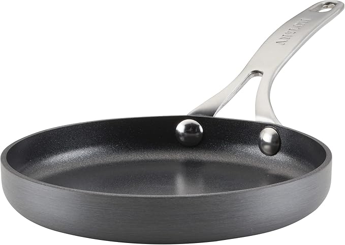 Anolon Hard Anodized Nonstick Mini Skillet/Frying/Egg Pan, Stainless Steel Handle, (6.5"), Gray by Anolon