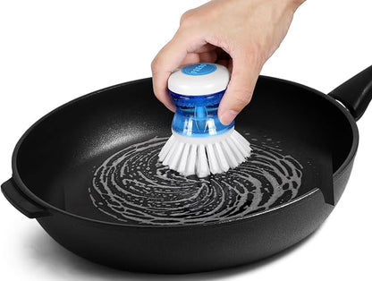 Dish Brush with Soap Dispenser, Firm Bristles Dish Scrubber for Pots, Pans & Sink Cleaning, 2 Pack - Image 6