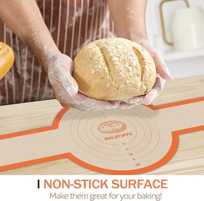 Silicone Bread Sling for Dutch Oven, 2 PCS Non-Stick & Easy Clean Reusable Silicone Bread Baking Mat with Long Handles, Easy to Transfer Sourdough Bread (2Pack Round, Orange) - Image 2