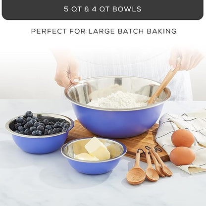 JoyJolt Stainless Steel Mixing Bowl Set of 6-5qt to 0.5qt Nesting Bowls for Dough, Batter & Baking - Image 7