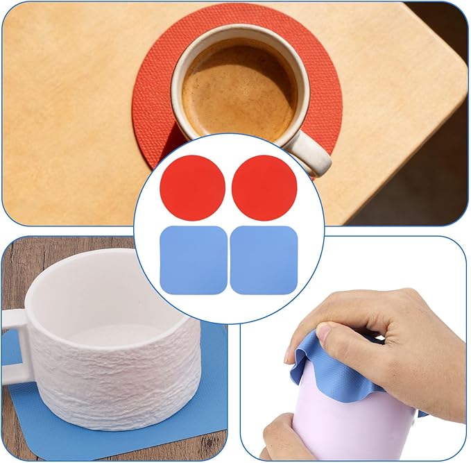 4pcs Jar Opener Gripper Pads, Rubber Can Opener Bottle Lid Cap Gripper Pads for Weak Hands Seniors Elderly Multi-Function Kitchen Coasters Gadgets (Red, Blue) - Image 7