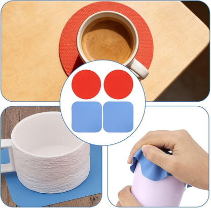 4pcs Jar Opener Gripper Pads, Rubber Can Opener Bottle Lid Cap Gripper Pads for Weak Hands Seniors Elderly Multi-Function Kitchen Coasters Gadgets (Red, Blue) - Image 7